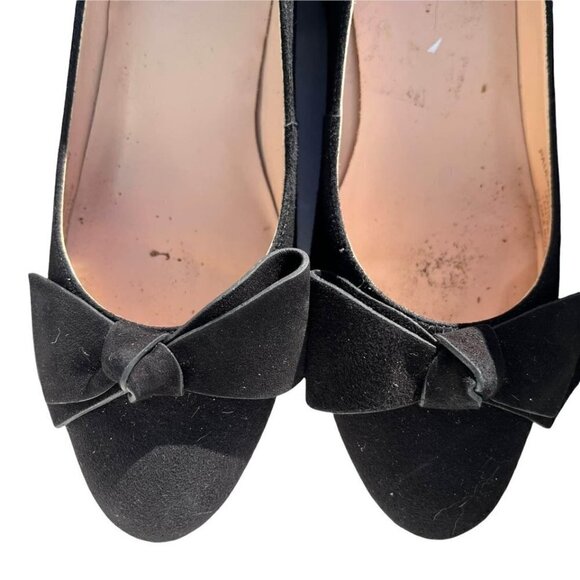 KATE SPADE Pauline Black Suede Slip On Bow Heels - Picture 2 of 7